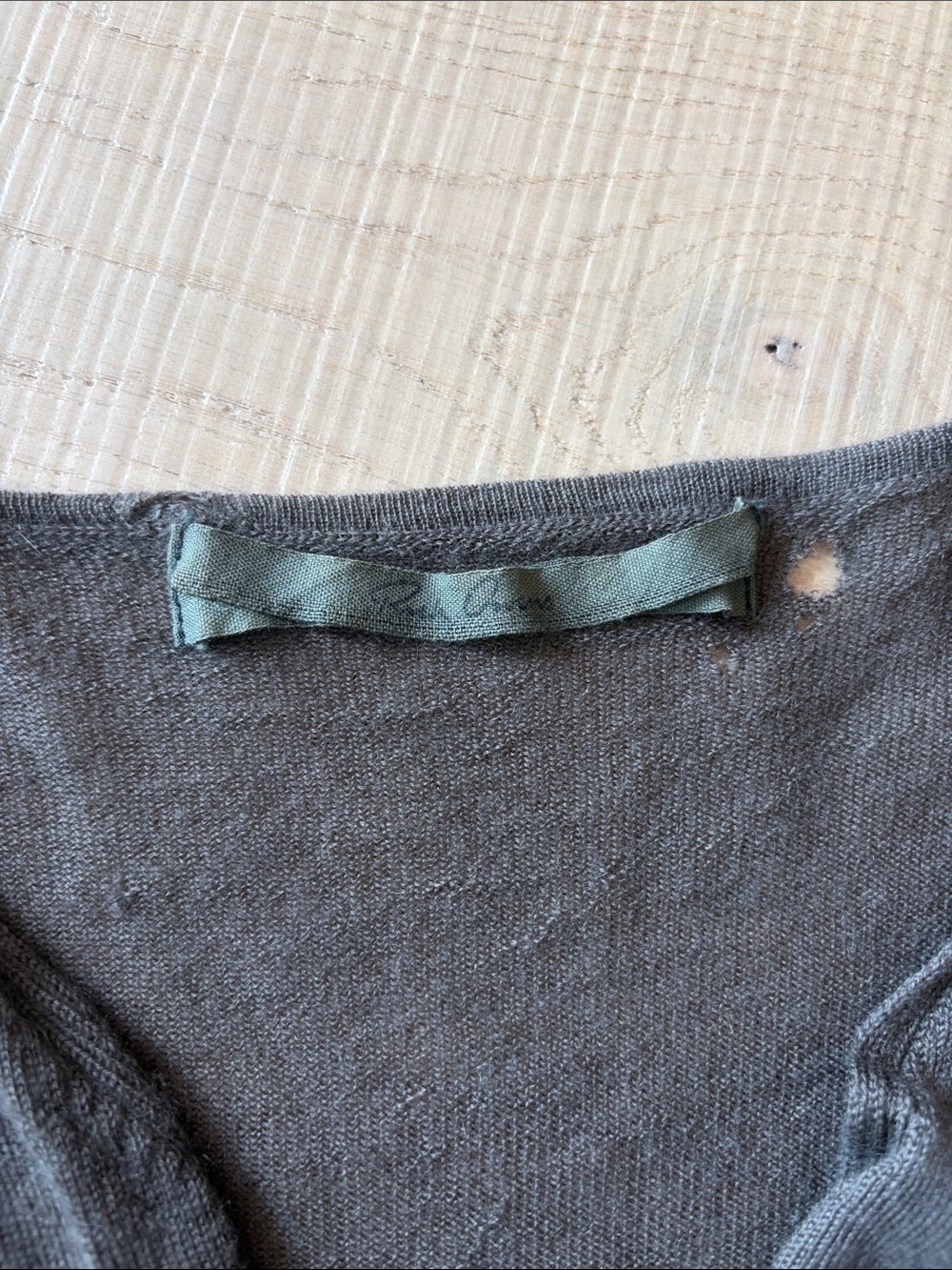 Rick Owens 100% cashmere hole detail short-sleeve cardigan - Picture 2 of 8
